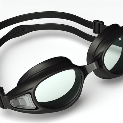 Black Anti Fog Swimming Goggles with Silicone Gasket